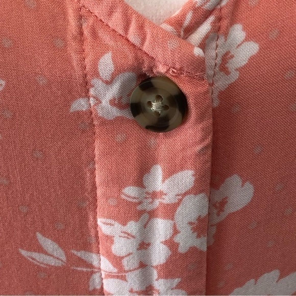 PEYTON & Parker midi length button front shirtwaist dress. Floral and dots. Sz M - Picture 3 of 7